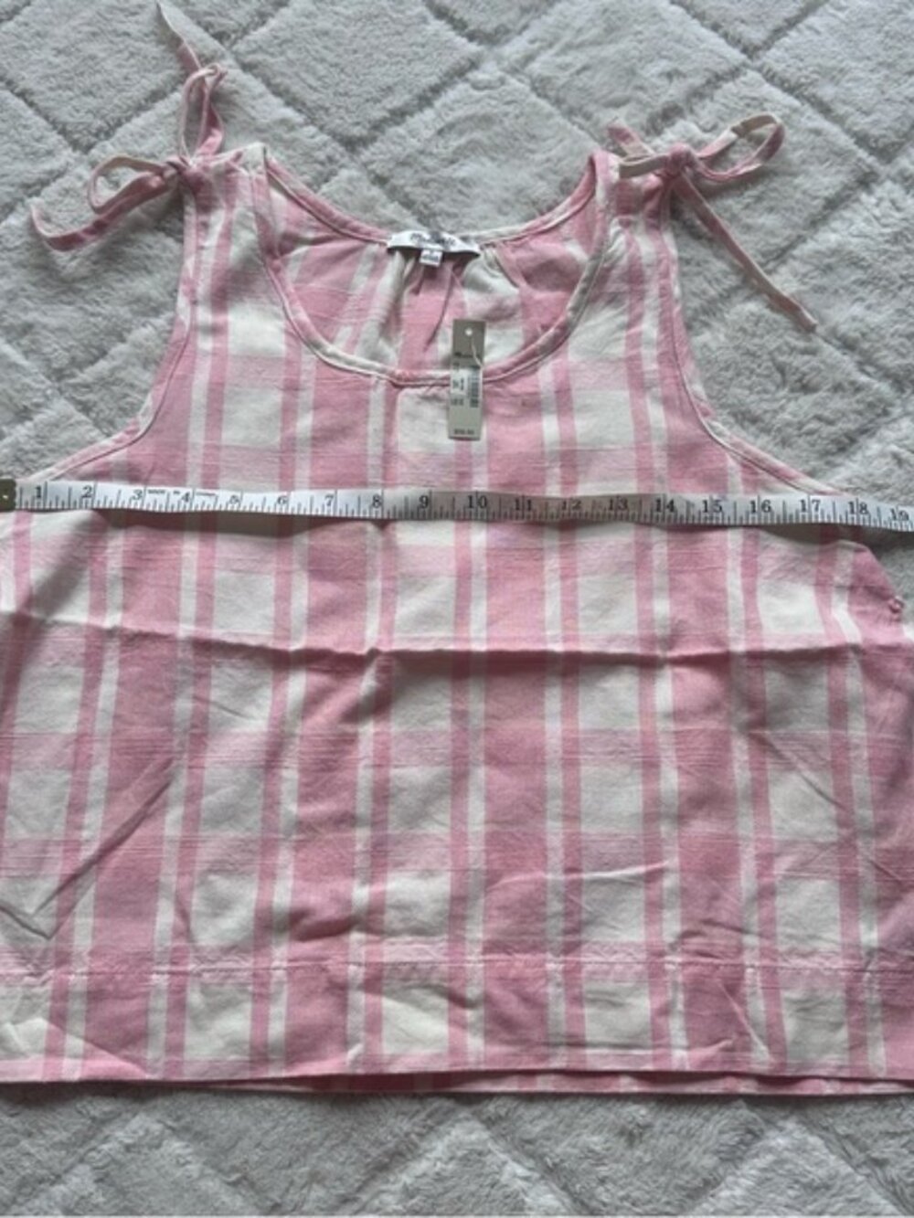 Madewell | Pink Plaid Crop Swing Tank Top | Size Small - Picture 6 of 7
